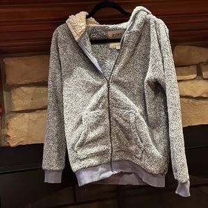 Women’s full zip sweatshirt blue white so soft